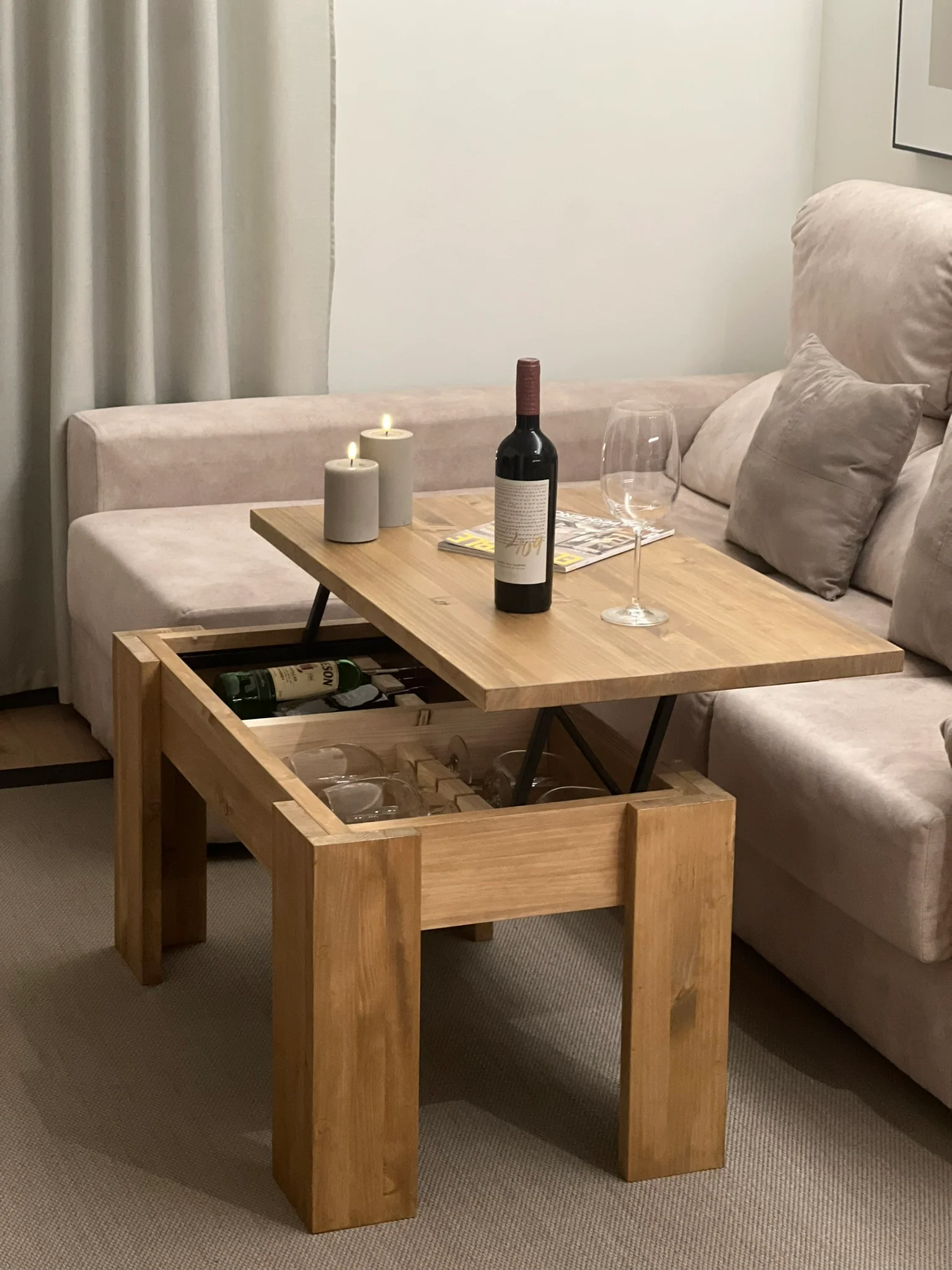 Mesa Elevable (opción vinoteca)